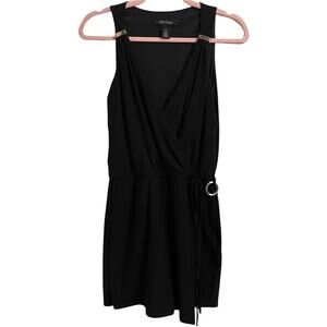 White House Black Market Black Faux Wrap Romper